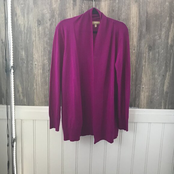 Charter Club 100% merino wool purple open front cardigan size XL - Picture 1 of 4